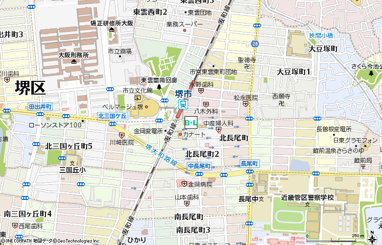 堺市駅前コンタクトレンズ付近の地図
